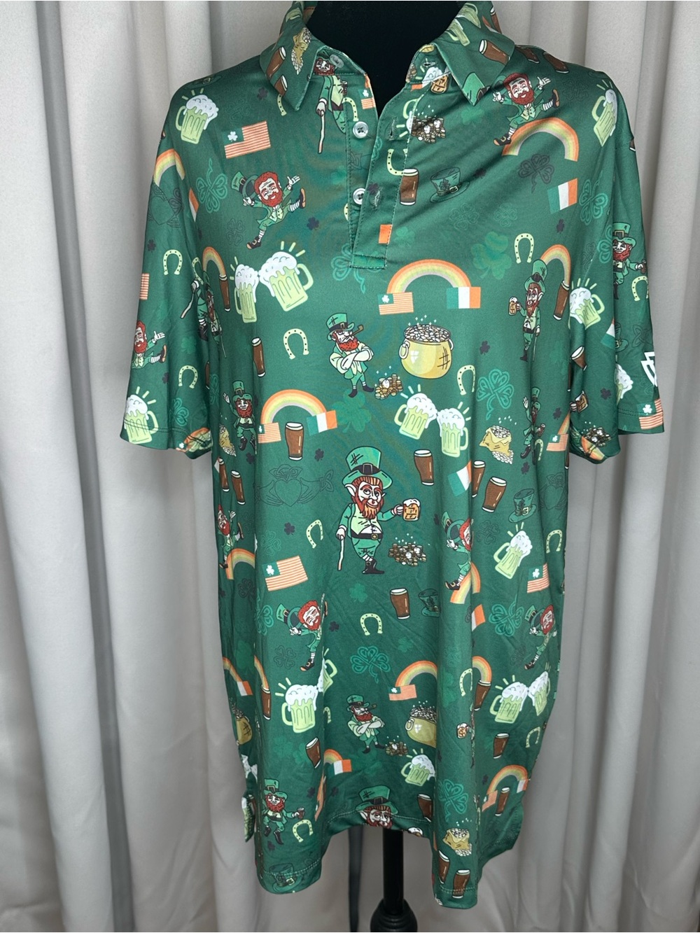 Men's Green St. Patrick's Day Print Polo Shirt